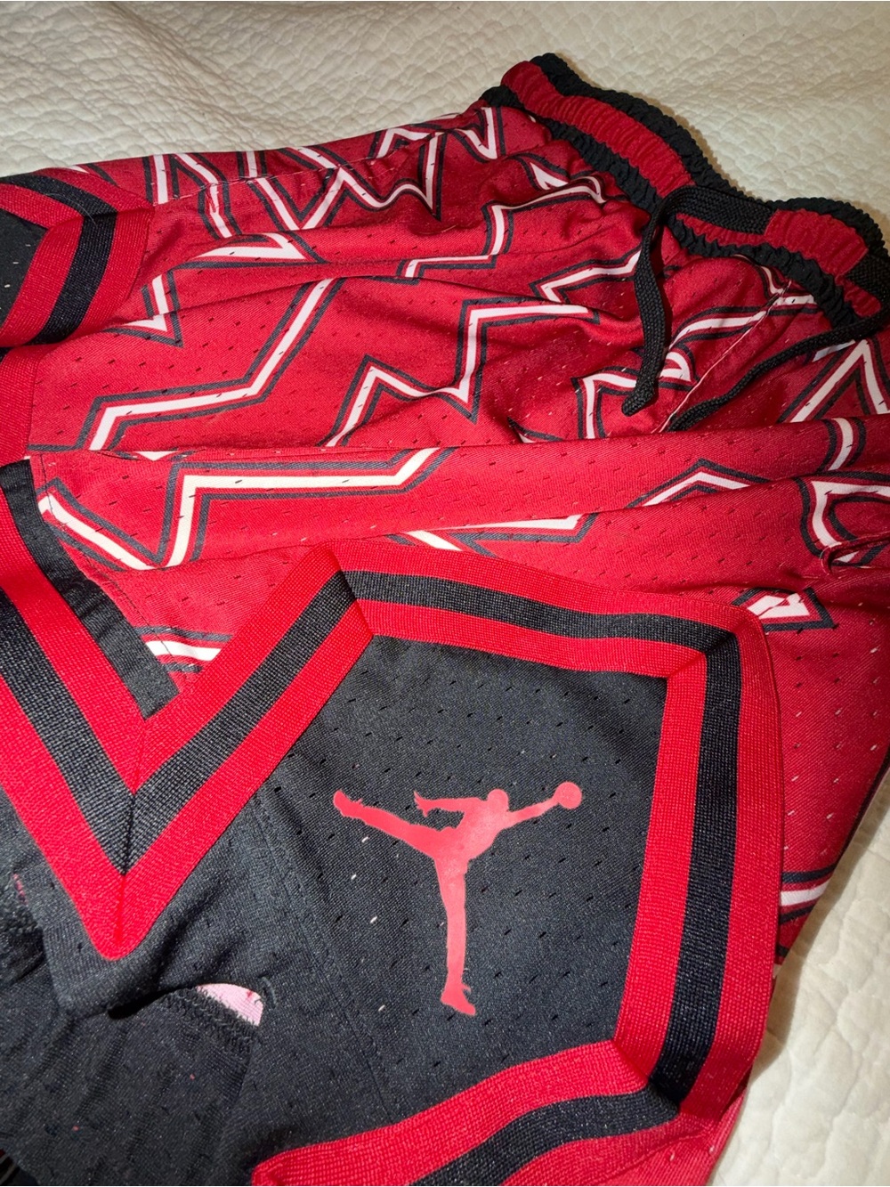 Jordan Red and Black Athletic Shorts